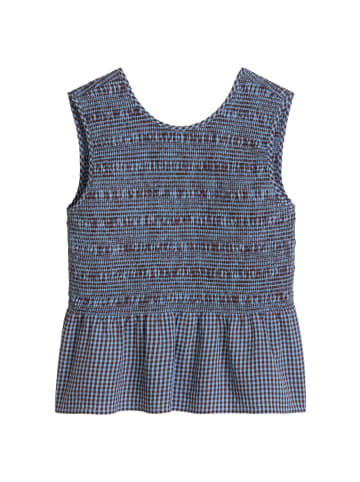 Marc O'Polo DENIM Gesmoktes Seersucker-Peplum-Top slim in Light Blue