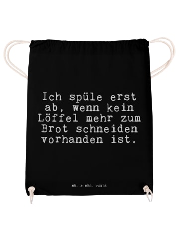 Mr. & Mrs. Panda Stoffbeutel Ich spüle erst ab,... mit Spruch in Schwarz