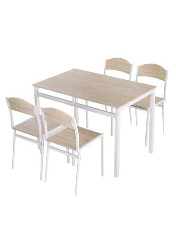 HOMCOM Essgruppe-100L x 63B x 76,5H cm-Hellgrau