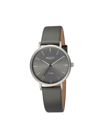 Regent Armbanduhr-Analog dunkelgrau mittel (ca. 36mm) Regent Lederarmband