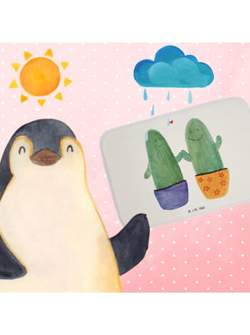 Mr. & Mrs. Panda Badezimmerteppich Kaktus Liebe ohne Spruch in Weiß