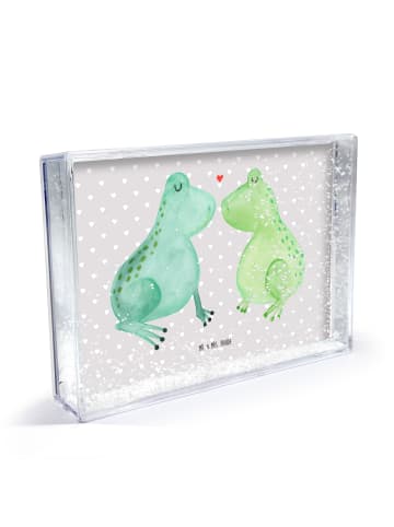 Mr. & Mrs. Panda Bilderrahmen Frosch Liebe ohne Spruch in Grau Pastell