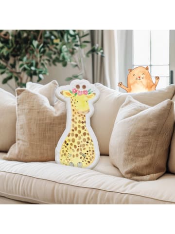Mr. & Mrs. Panda Plüschkissen Giraffe Blumenkranz ohne Spruch in Weiß