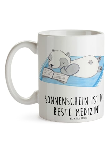 Mr. & Mrs. Panda Tasse Sommer Sonnenschein mit Spruch in Weiß
