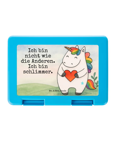 Mr. & Mrs. Panda Aufbewahrungsbox Einhorn Herz Design mit Spruch in Weiß