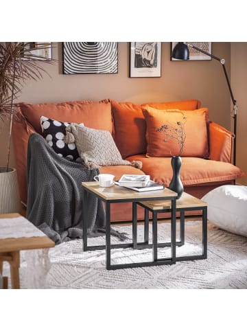 SoBuy Couchtisch-Set in Eiche Natur - (W) 50 x (H) 50 x (L) 50 cm
