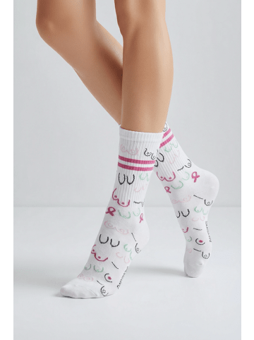 Dailysocks BOOBIES mit humorvollem Motiv weiß 39/42