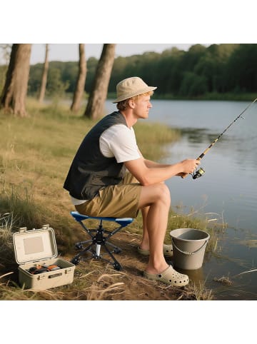 COSTWAY Campinghocker drehbar faltbar in Blau