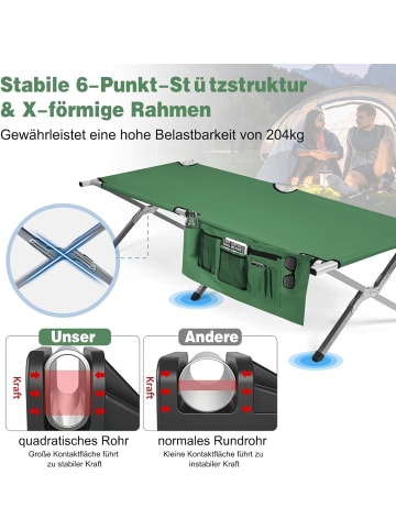 COSTWAY Campingbett 190x73x42cm in Grün