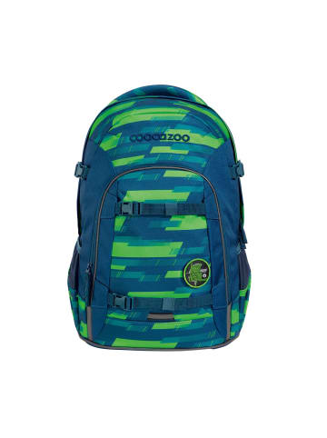 Coocazoo Schulrucksack JOKER Lime Stripe in Blau/Grün