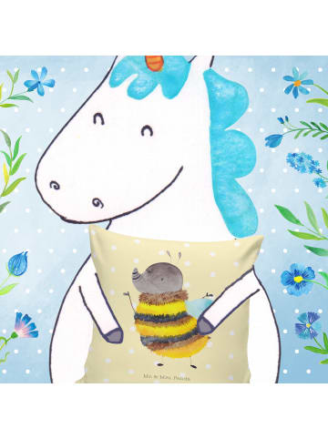 Mr. & Mrs. Panda mikrofaser kopfkissen Hummel flauschig ohne Spruch in Gelb Pastell