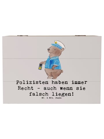 Mr. & Mrs. Panda Kiste Polizist Humor mit Spruch in Grau Pastell