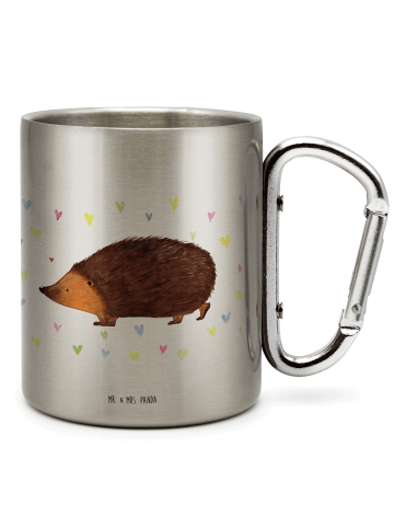 Mr. & Mrs. Panda Thermobecher Igel Herzen ohne Spruch in Silber