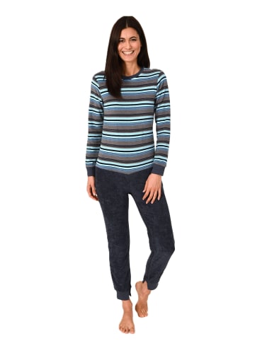 NORMANN Pflegeoverall Frottee langarm Reissverschluss - 88419 in blau