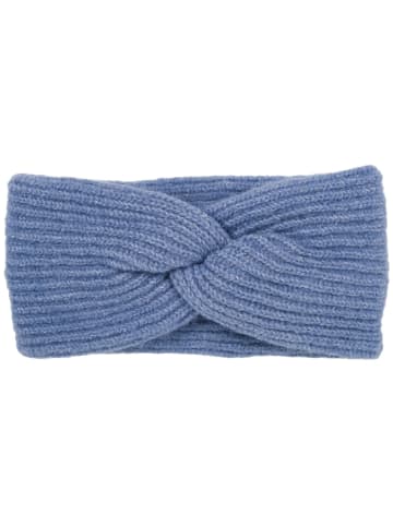 styleBREAKER Strick Stirnband mit Perlrippen Muster und Knoten in Jeansblau