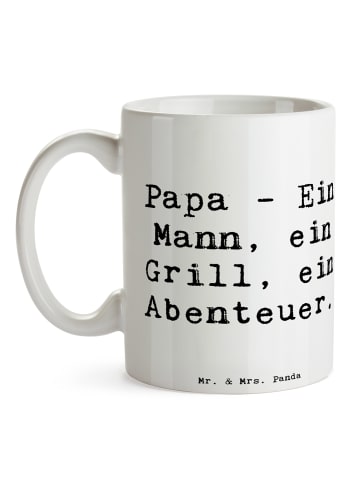 Mr. & Mrs. Panda haferl Spruch Papa Abenteuer mit Spruch in Weiß