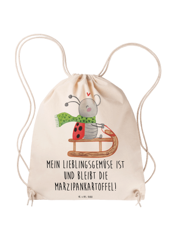 Mr. & Mrs. Panda Jutebeutel Smörle Rodeln mit Spruch in Creme