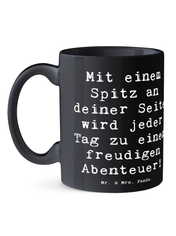 Mr. & Mrs. Panda Tasse Spruch Freudiger Spitz mit Spruch in Schwarz