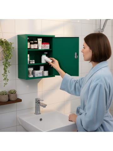 relaxdays Medizinschrank in Grün - (B)31 x (H)36 x (T)10 cm