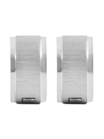 Adeliás Damen Ohrringe – Klappcreole aus Edelstahl in silber