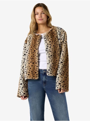 Noisy may Kunstfelljacke Rundhals Langarm Moderner Look in Braun