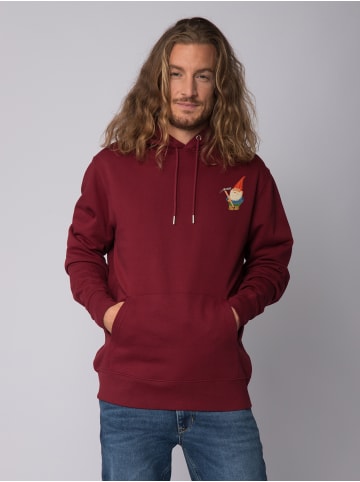 wat? Apparel Sweatshirt Gartenzwerg in Weinrot