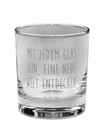 Mr. & Mrs. Panda Glas für Gin Spruch Ginglas Abenteuer mit Spruch in Transparent
