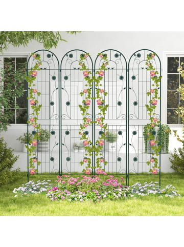 COSTWAY Rankgitter 2er Set 220x50cm in Grün