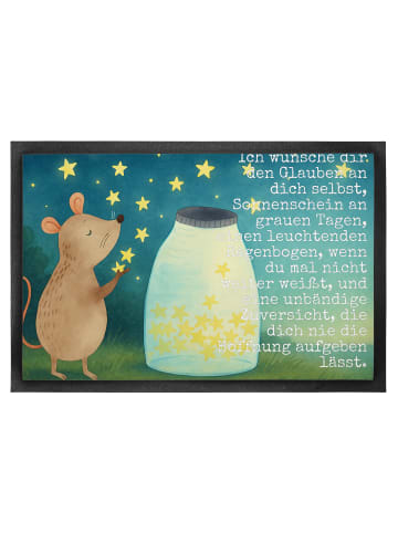 Mr. & Mrs. Panda Schmutzfangmatte Maus Sterne Design mit Spruch in Weiß
