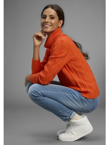 Kangaroos Rollkragenpullover in Orange meliert