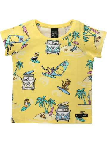 Villervalla T-shirts Surfende Tiere in gelb