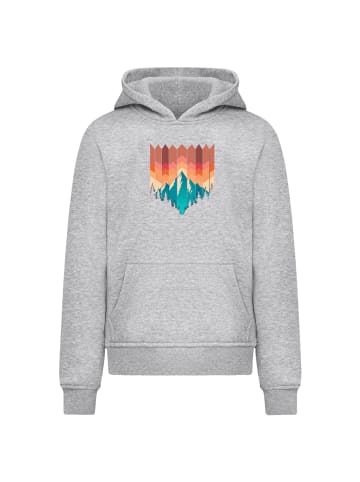 F4NT4STIC Hoodie Berg Sonnenuntergang Geometrisch in grau meliert