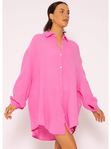 SASSYCLASSY Ultra Oversize Musselin-Blusenhemd lange Variante in Pink