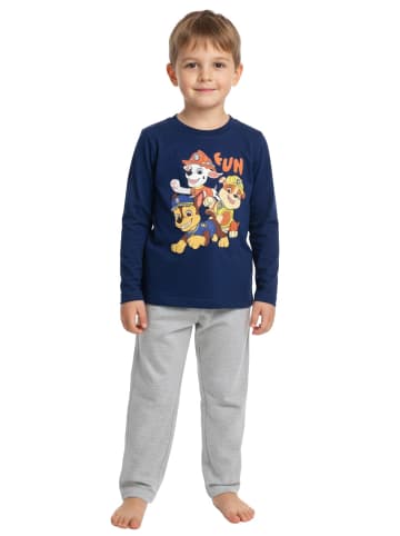 Paw Patrol Paw Patrol Schlafanzug FUN Pyjama Set Langarm Oberteil mit Hose in blau/grau