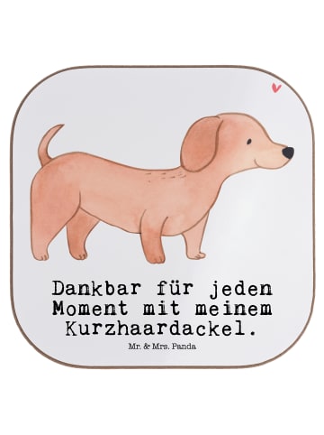 Mr. & Mrs. Panda Untersetzer für Gläser Dackel Kurzhaardackel Mo... in Weiß