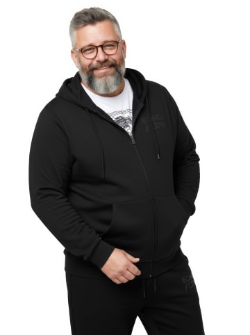 Men Plus Sweatjacke in schwarz
