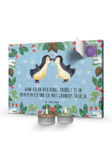 Mr. & Mrs. Panda adventskalender duftkerzen Pinguine Kuss mit Sp... in Eisblau