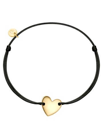 Glanzstücke München Armband Herz aus Textil und Sterling Silber in gelbgold
