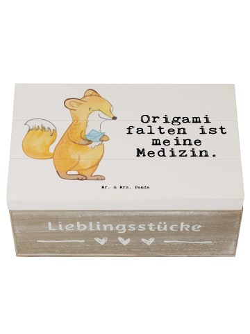 Mr. & Mrs. Panda Truhe Fuchs Origami mit Spruch in Weiß