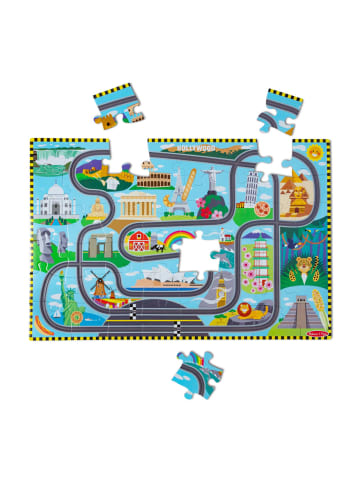 Melissa & Doug Bodenpuzzle 48 tlg. aus Karton Schienen um die ganze Welt- ab 3 Jahren