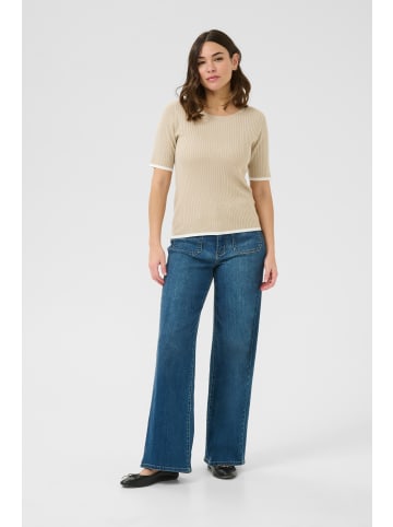 Kaffe Strickpullover KAlizza Regular fit in Feather G. with Chalk contrast