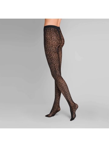 Hudson Feinstrumpfhose Animal gemustert in Black