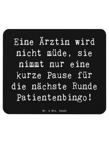 Mr. & Mrs. Panda Maus Pad Spruch Ärztin Pause mit Spruch in Schwarz