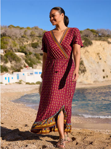 sheego Jersey-Kleid in bordeaux-burgund-bedruckt