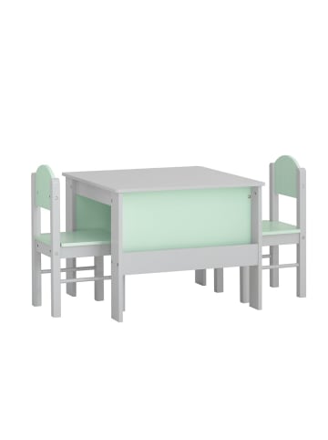 SoBuy Kinder-Tischstuhl-Set in Hellgrau - (W) 60 x (H) 48 x (L) 60 cm