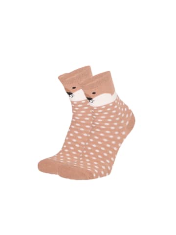 Yuhu Mädchen Socken 5er Pack mit Tiergesichtern Motivsocken in Lila