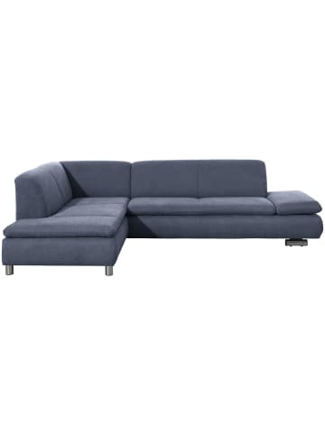 58 aufm Kessel ECKSOFA mit Ottomane links Kaye Flachgewebe blau