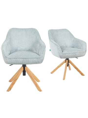 DUBI Möbel 2er-Set: Bürostuhl Mika-Olea in Hellblau - (B)60 x (H)83 x  (T)61 cm