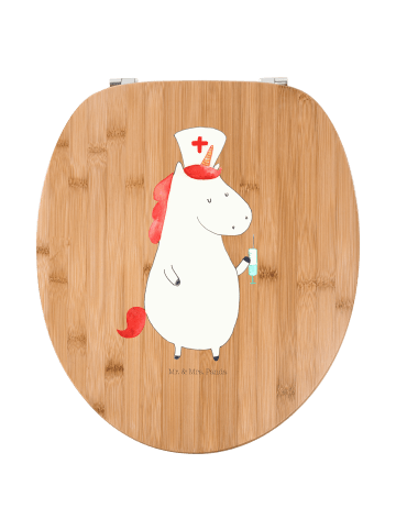 Mr. & Mrs. Panda Motiv WC Sitz Einhorn Krankenschwester ohne Spruch in Braun