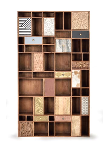 Giner y Colomer Bücherregal aus Mangoholz in Multicolored